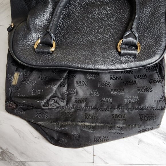 Michael Kors Knox Black Leather Shoulder Bag Handbag Purse - Picture 12 of 13